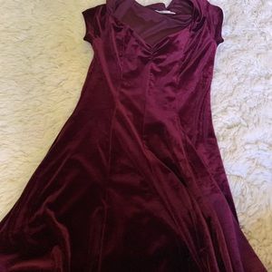 Maroon velvet dress